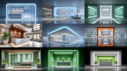 现代简约前台会客厅设计高清在线视频素材下载