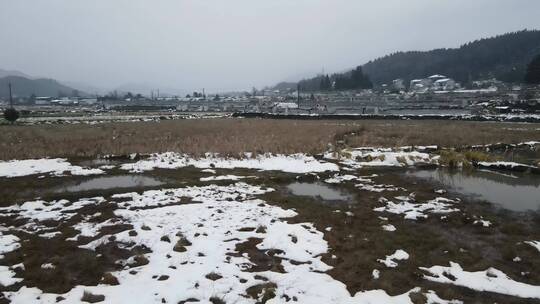 航拍冬天雪景视频素材模板下载