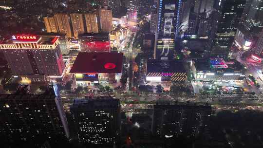 广西南宁青秀区夜景航拍