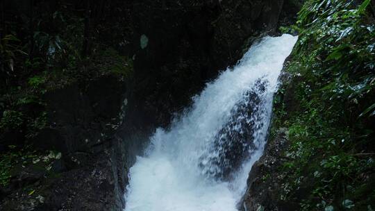 高清4K降水雨季山泉瀑布流水升格视频素材