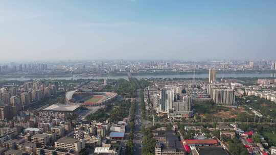 湖南湘潭城市风光城市建设航拍