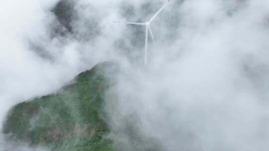航拍 风车山风力发电 绿色清洁能源 发电厂
