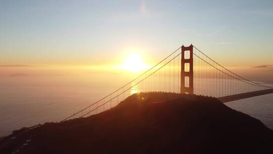 旧金山大桥景色航拍视频素材模板下载