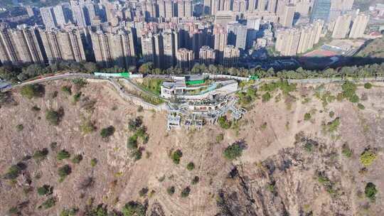 四川攀枝花市东华山山顶网红咖啡馆航拍