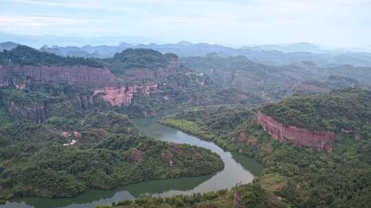 航拍韶关丹霞地貌 丹霞山阳元峰长老峰景区