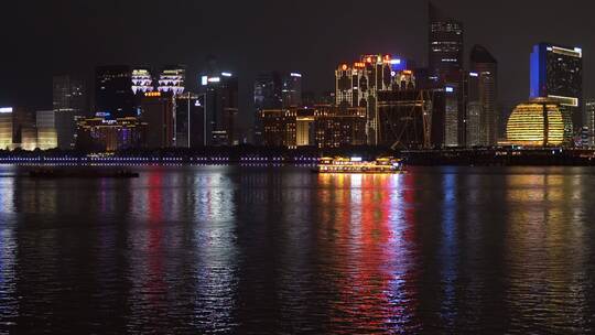 杭州钱江新城城市阳台夜景