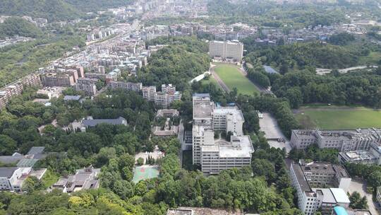 航拍高等学府贵州大学校园环境