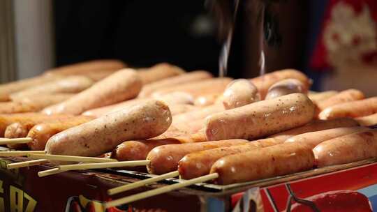 早餐 夜宵  食品 街道 行人 视频 素材