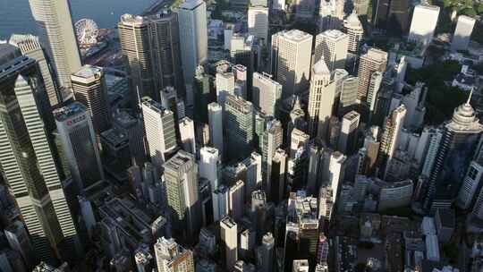 香港港岛中环城市航拍大景视频素材模板下载