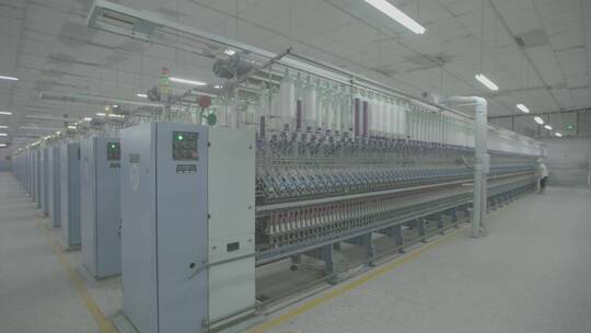 纺织工厂织布机工作特写LOG