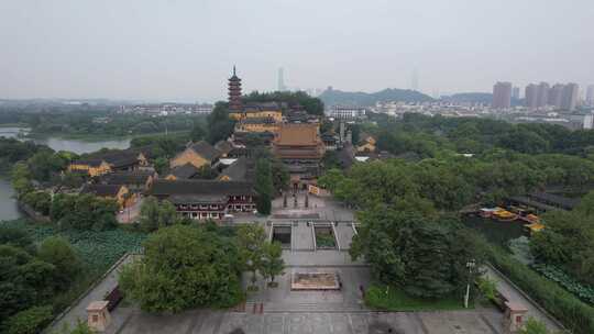 江苏镇江金山寺5A景区航拍