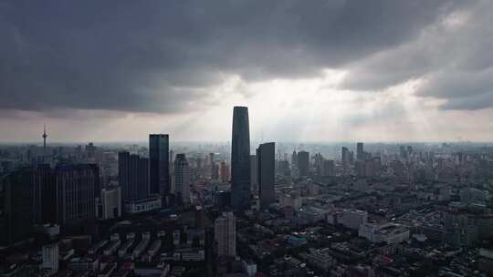 天津海河风景城市建筑风光航拍