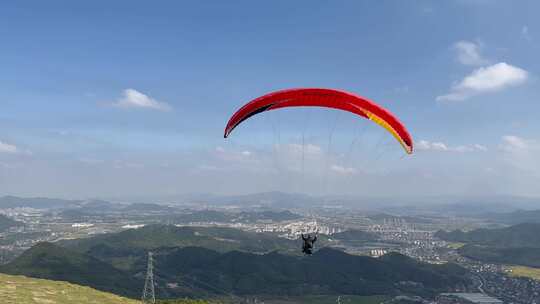 4K实拍高山滑翔伞户外极限飞行冒险运动