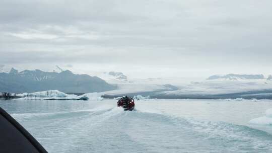 冰岛游船视频素材模板下载