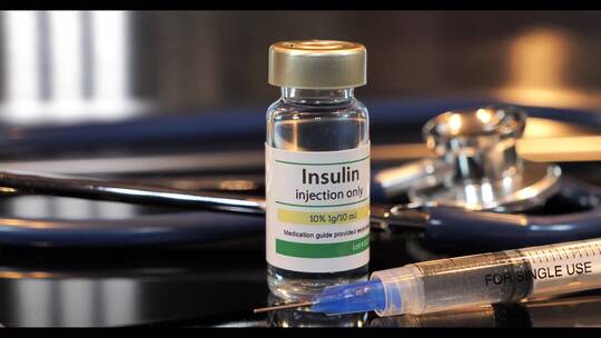 注射器和听诊器注射胰岛素
