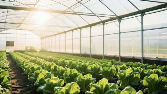温室大棚内种植的蔬菜
