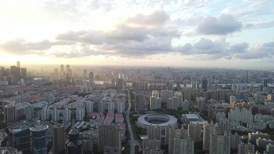 上海世纪大道上海科技馆全景4K航拍