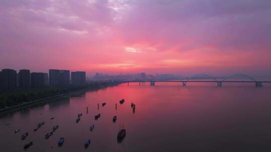 杭州九堡大桥朝霞