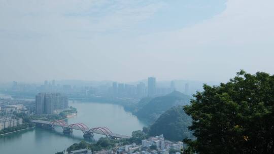 广西柳州全景马鞍山风景城市风光