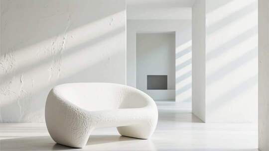 现代室内白色沙发场景