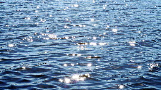波光粼粼的水波海浪光斑升格实拍空境素材