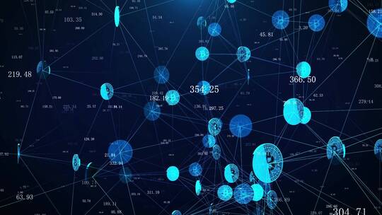 比特币数字货币区块链网络节点点线