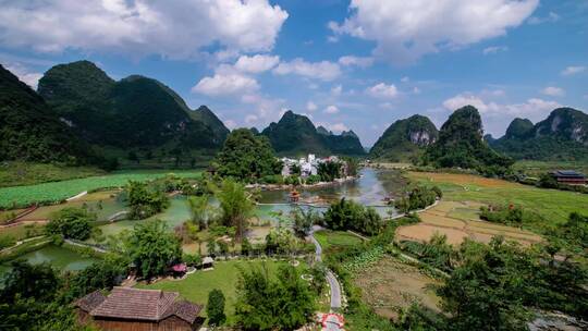 广西百色靖西鹅泉延时摄影景区山水湖水