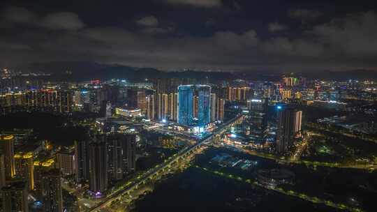 4K航拍延时深圳光明地标夜景