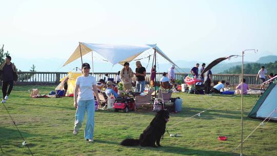 4k露营基地野餐休闲视频素材模板下载