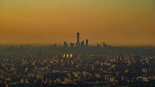 北京全景日出延时 鬼笑石日出