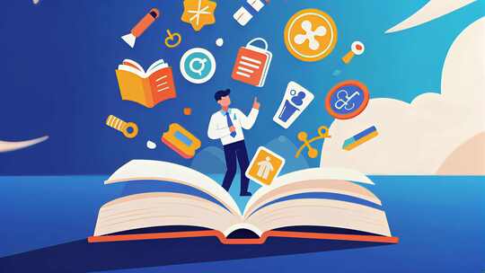 在线教育学习读书培训网络课程动画