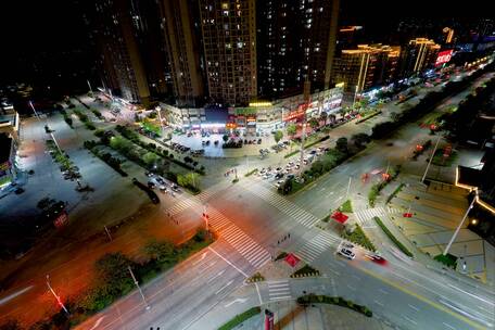 夜景城市路口延时