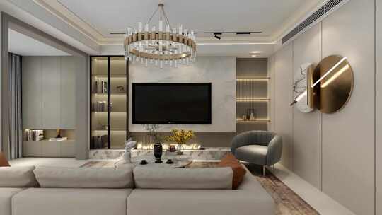 三维客厅 室内装修 室内漫游动画镜头