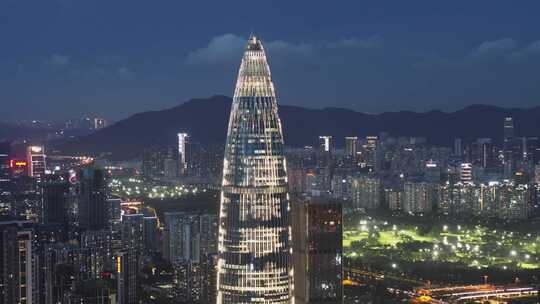 深圳地标建筑夜景俯瞰