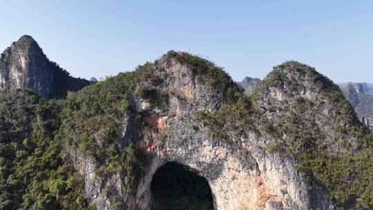 广西桂林阳朔月亮山航拍