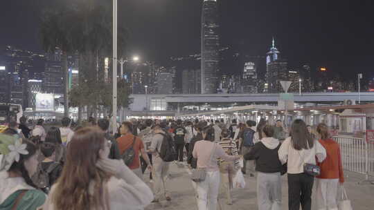 香港2023跨年夜尖沙咀街景夜景