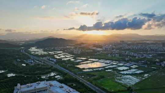 4k广东高速服务区休息区乡村航拍