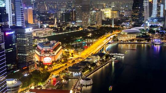 新加坡城市夜景_延时