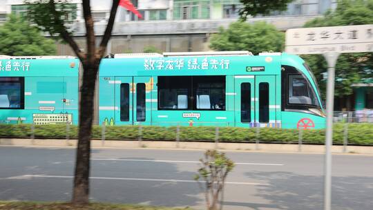 深圳有轨电车 龙华现代有轨电车视频素材模板下载