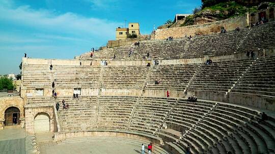 约旦的古罗马剧场遗址视频素材模板下载
