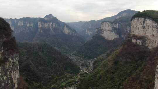 德夯大峡谷无人机航拍矮寨奇观旅游景区5A