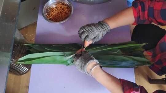 包粽子美食实拍端午节