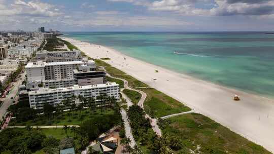 美国佛罗里达州迈阿密空中海滩之旅视频素材模板下载