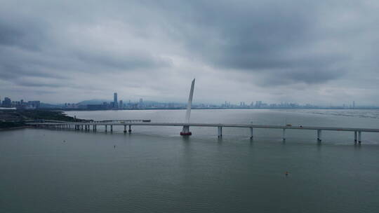 4k航拍深圳湾大桥视频素材模板下载