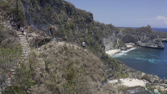 4K巴厘岛海岛佩妮达岛海浪航拍风光