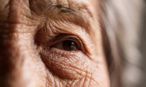 老人眼睛微距特写素材