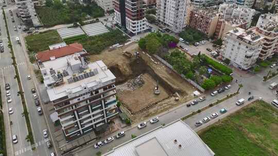 地中海海岸鸟瞰城市全景