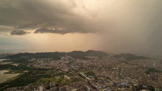 日落时分粉色暴雨延时