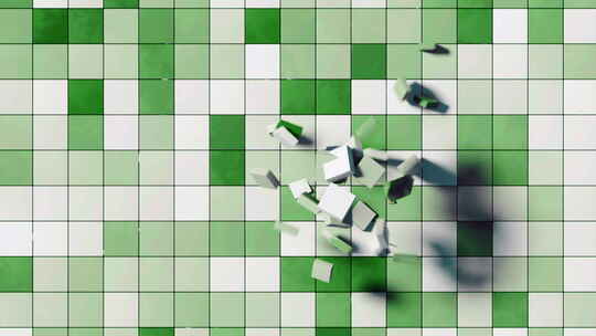 方形马赛克瓷砖抽象白绿墙