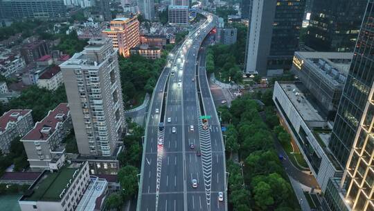 静安区延安高架航拍